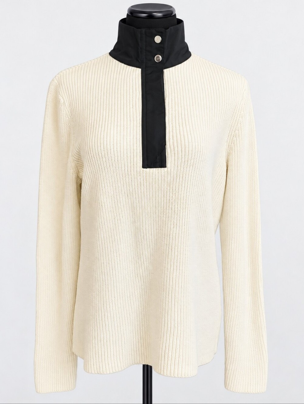 LRL Lauren Active Ralph Lauren XL Ivory & Black Funnel Neck Sweater